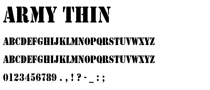 Army Thin font